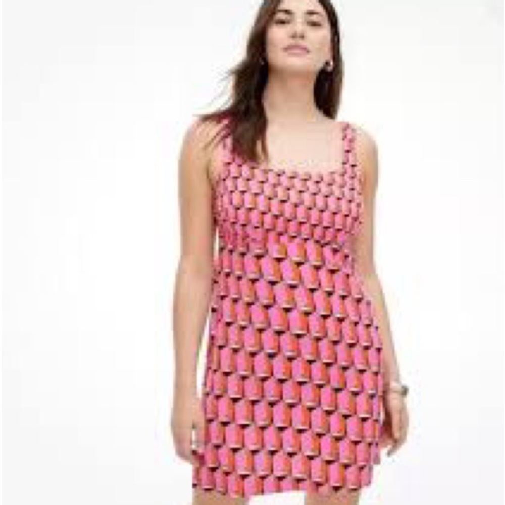 2 FOR $25 Diane Von Furstenberg Target Dress Pink Red Modern Geo Mini Dress 12 - Picture 1 of 10